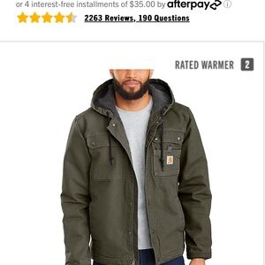Carhartt Men's Olive Hooded Jacket